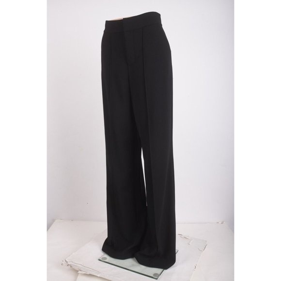 Alice + Olivia Womens Dylan High Waisted Pants Wide Leg Trouser Sz 6 Black NWT - Picture 3 of 7